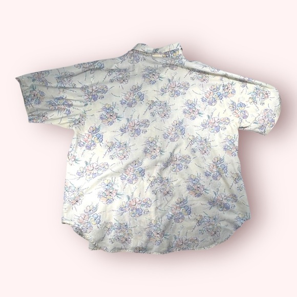 Vintage Button Down Casual Floral Blouse by Separate Issue XL - Picture 2 of 7
